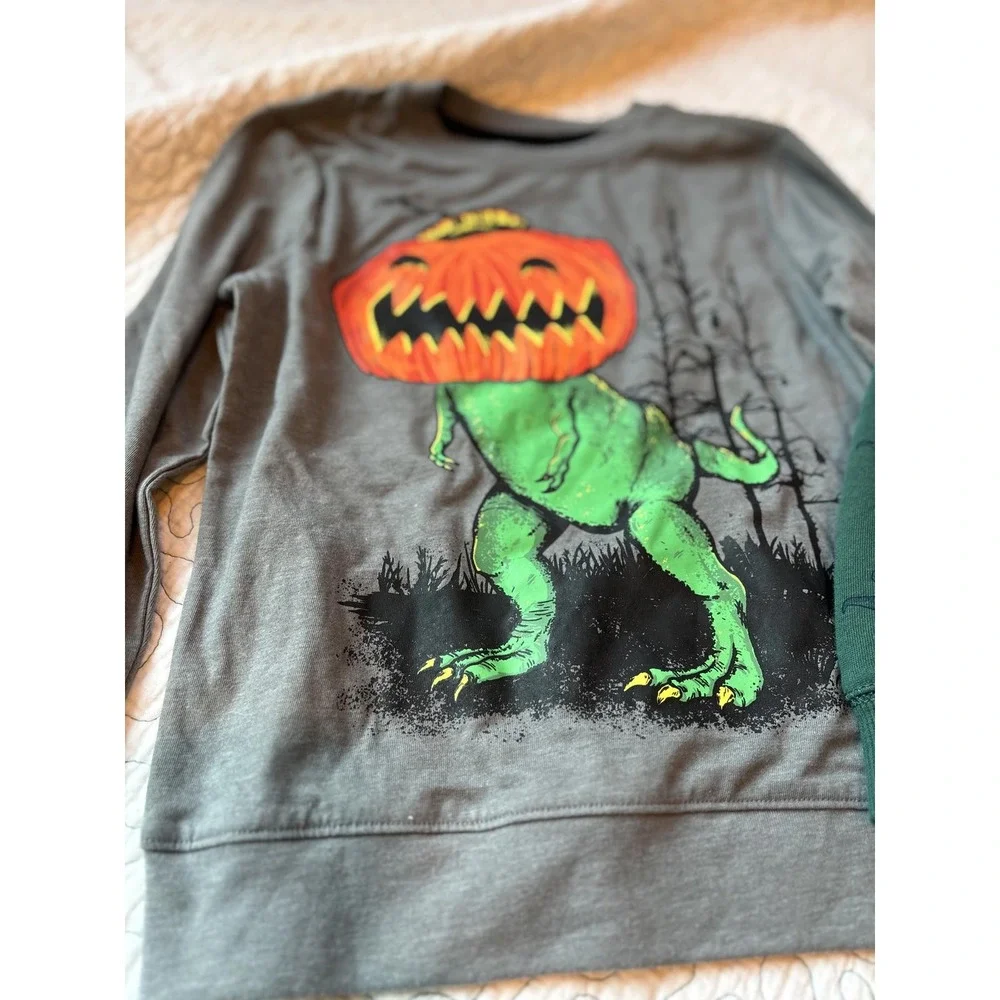 Boys' Dinosaur‎ Halloween Shirt & Hoodie Set Size 5t & 4-5 #409